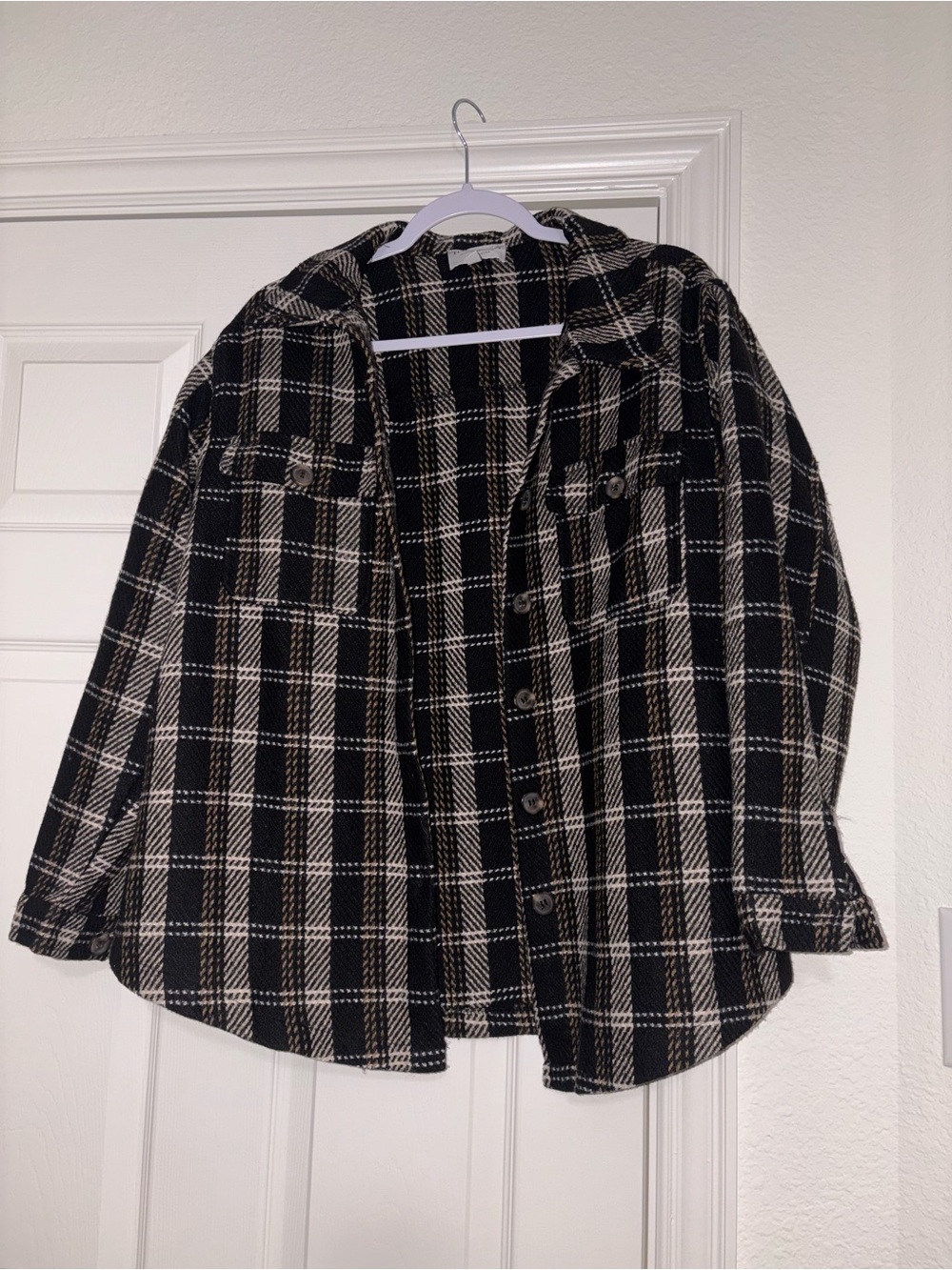 Hayden Plaid Neutral Shacket